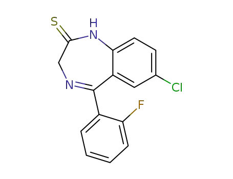 7-chloro-1,3-dihydro-5-(2-fluorophenyl)-2H-1,4-benzodiazepine-2-thione