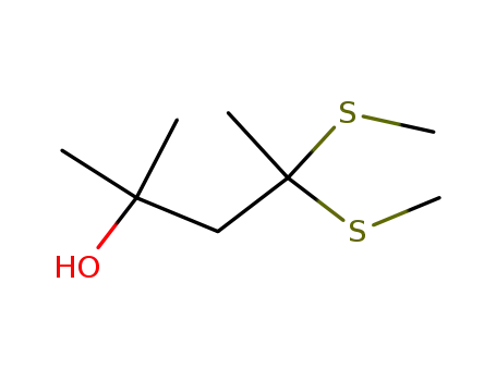 2-Methyl-4,4-bis-methylsulfanyl-pentan-2-ol