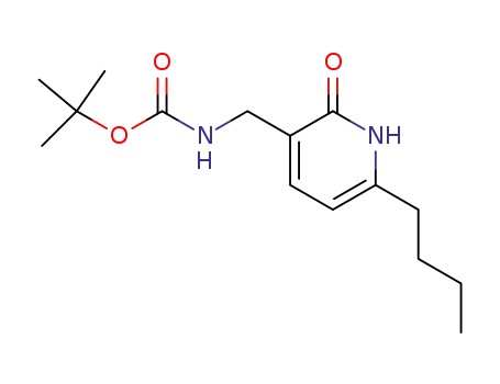 Molecular Structure of 147876-57-1 (Carbamic acid, [(6-butyl-1,2-dihydro-2-oxo-3-pyridinyl)methyl]-,
1,1-dimethylethyl ester)