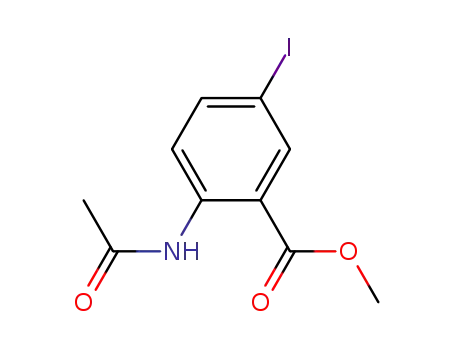 Molecular Structure of 208659-18-1 (Methyl 2-acetaMido-5-iodobenzoate)