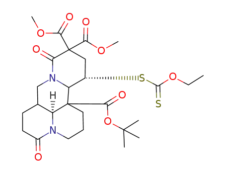 11-ethoxythiocarbonylsulfanyl-4,8-dioxo-octahydro-3a,7a-diaza-benzo[de]anthracene-9,9,11b-tricarboxylic acid 11b-tert-butyl ester 9,9-dimethyl ester