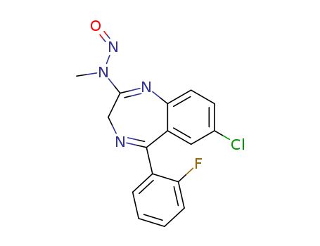 Cas no.59467-62-8 98%  7-Chloro-5-(2-fluorophenyl)-2-(N-nitrosomethylamino)-3H-1,4-benzodiazepine