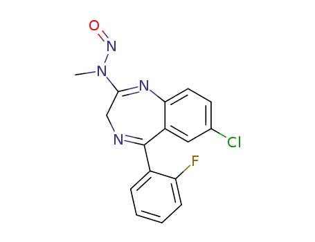 Molecular Structure of 59467-62-8 (7-Chloro-5-(2-fluorophenyl)-2-(N-nitrosomethylamino)-3H-1,4-benzodiazepine)