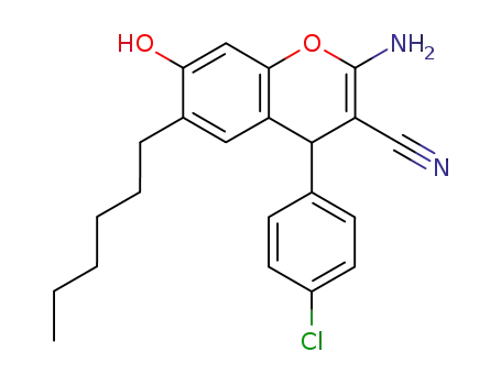 2-amino-6-(n-hexyl)-7-hydroxy-4-(4-chlorophenyl)-4H-chromene-3-carbonitrile