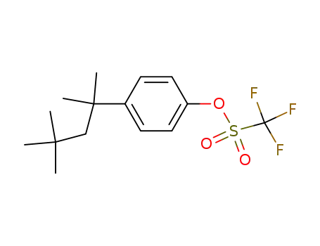 Molecular Structure of 849907-81-9 (Methanesulfonic acid, trifluoro-, 4-(1,1,3,3-tetramethylbutyl)phenyl ester)