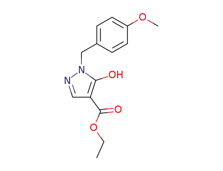 Molecular Structure of 821016-23-3 (1H-Pyrazole-4-carboxylic acid, 5-hydroxy-1-[(4-methoxyphenyl)methyl]-,
ethyl ester)