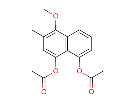 Molecular Structure of 848141-72-0 (1,8-Naphthalenediol, 4-methoxy-3-methyl-, diacetate)