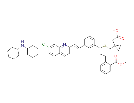2-(3(R)-(1-carboxymethyl-cyclopropylmethylsulfanyl)-3-{3-[2-(7-chloro-quinolin-2-yl)-vinyl]-phenyl}-propyl)-benzoic acid methyl ester dicyclohexyl-amine