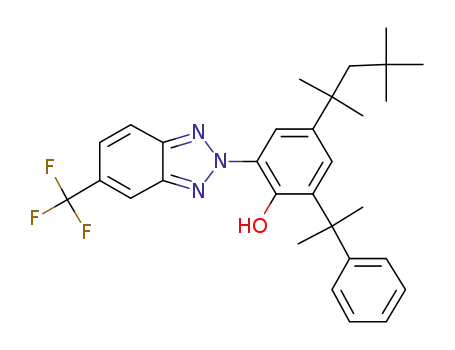 2-cumyl(1,1,3,3-tetramethyl-butyl)-6-[(5'-trifluoromethyl)-4,5-benzo-1,2,3-triazol-2-yl]-phenol