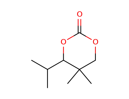 Molecular Structure of 32368-14-2 (1,3-Dioxan-2-one, 5,5-dimethyl-4-(1-methylethyl)-)
