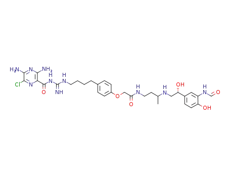 (R)-3,5-diamino-N-(N-(4-(4-(2-(3-(2-(4-(benzyloxy)-3-formamidophenyl)-2-hydroxyethylamino)butylamino)-2-oxoethoxy)phenyl)butyl)carbamimidoyl)-6-chloropyrazine-2-carboxamide