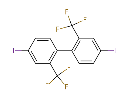 Molecular Structure of 89803-70-3 (2,2'-BIS(TRIFLUOROMETHYL)-4,4'-DIIODOBIPHENYL)