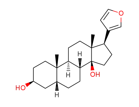Molecular Structure of 1919-02-4 (24-Nor-5beta,14beta-chola-20,22-diene-3beta,14-diol, 21,23-epoxy-)