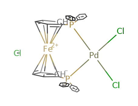 Molecular Structure of 72287-26-4 ([1,1'-Bis(diphenylphosphino)ferrocene]dichloropalladium(II))