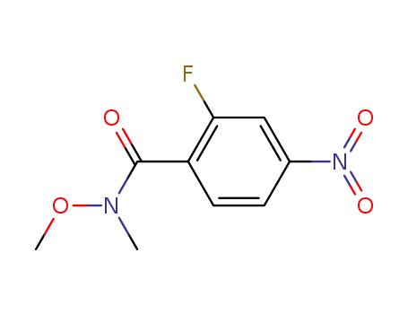 Molecular Structure of 774239-17-7 (Benzamide, 2-fluoro-N-methoxy-N-methyl-4-nitro-)