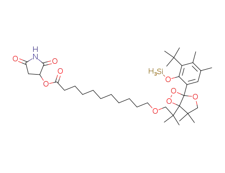 1-(3-t-butyldimethylsiloxyphenyl)-4,4-dimethyl-5-(1,1-dimethyl-13-succinimidoxycarbonyl-3-oxatridecan-1-yl)-2,6,7-trioxabicyclo[3.2.0]heptane