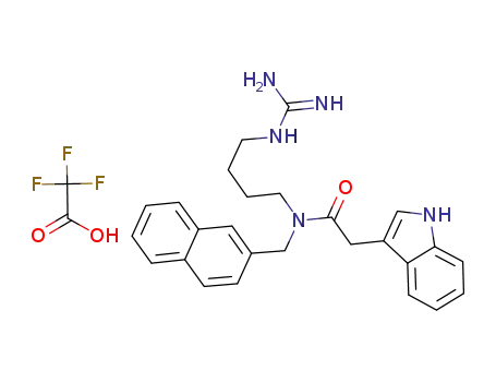 N-(4-guanidinobutyl)-2-(1H-indol-3-yl)-N-((naphthalen-2-yl)methyl)acetamide trifluoroacetic acid salt