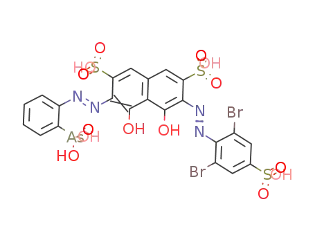 3-(2,6-dibromo-4-sulfophenylazo)-6-(2-arsenophenylazo)-4,5-dihydroxynaphthalene-2,7-disulfonic acid