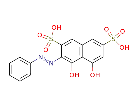 Molecular Structure of 13432-13-8 (3-(Phenylazo)-4,5-dihydroxy-2,7-naphthalenedisulfonic acid)