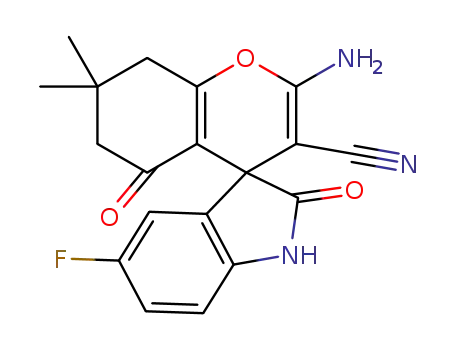 2-amino-5'-fluoro-7,7-dimethyl-2',5-dioxo-5,6,7,8-tetrahydrospiro[chromene-4,3'-indoline]-3-carbonitrile