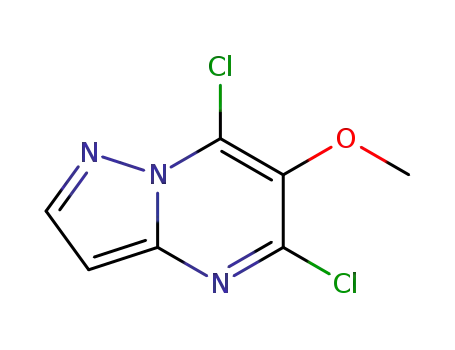 Molecular Structure of 1338931-99-9 (5,7-dichloro-6-methoxypyrazolo[1,5-a]pyrimidine)
