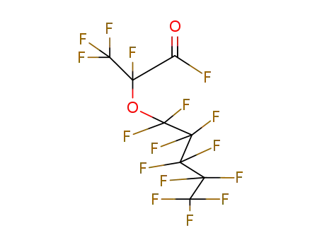 Molecular Structure of 13140-30-2 (Propanoyl fluoride, 2,3,3,3-tetrafluoro-2-[(undecafluoropentyl)oxy]-)