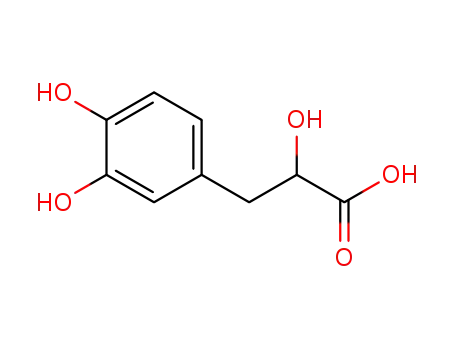 Molecular Structure of 23028-17-3 (3-(3,4-dihydroxyphenyl)-2-hydroxy-propanoic acid)