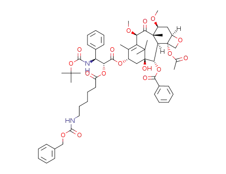 (2aR,4S,4aS,6R,9S,11S,12S,12aR,12bS)-12b-acetoxy-9-(((2R,3S)-2-((6-(((benzyloxy)carbonyl)amino)hexanoyl)oxy)-3-((tertbutoxycarbonyl)amino)-3-phenylpropanoyl)oxy)-11-hydroxy-4,6-dimethoxy-4a,8,13,13-tetramethyl-5-oxo-2a,3,4,4a,5,6,9,10,11,12,12a,12b-dodecahydro-1H-7,11-methanocyclodeca[3,4]benzo[1,2-b]oxet-12-yl benzoate