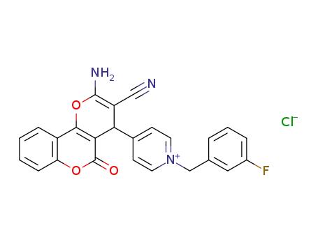 4-(2-amino-3-cyano-5-oxo-4,5-dihydropyrano[3,2-c]chromen-4-yl)-1-(3-fluorobenzyl)pyridinium chloride