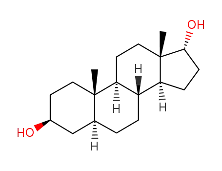 Molecular Structure of 5856-11-1 ((3S,5R,8R,9S,10S,13S,14S,17R)-10,13-dimethyl-2,3,4,5,6,7,8,9,11,12,14,15,16,17-tetradecahydro-1H-cyclopenta[a]phenanthrene-3,17-diol)