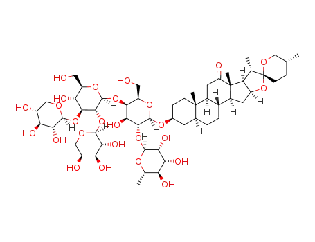 (25R)-3β-[(O-α-L-arabinopyranosyl-(1 → 2)-O-[β-D-xylopyranosyl-(1 → 3)]-O-β-D-glucopyranosyl-(1 → 4)-O-[α-L-rhamnopyranosyl-(1 → 2)]-β-D-galactopyranosyl)oxy]-5α-spirostan-12-one