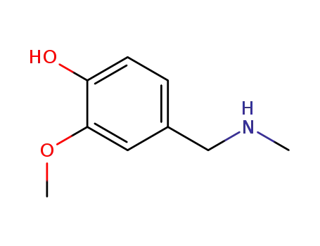 Molecular Structure of 42973-53-5 (Phenol, 2-methoxy-4-[(methylamino)methyl]-)