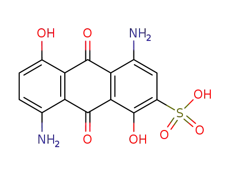 Molecular Structure of 5138-23-8 (4,8-diamino-1,5-dihydroxy-9,10-dioxo-9,10-dihydroanthracene-2-sulfonic acid)
