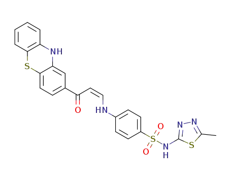 (Z)-N-(5-methyl-1,3,4-thiadiazol-2-yl)-4-(3-oxo-3-(10H-phenothiazine-2yl)prop-1-enylamino)benzenesulfonamide