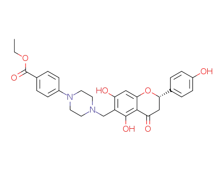 ethyl 4-(4-((5, 7-dihydroxy-2-(4-hydroxyphenyl)-4-oxochroman-6-yl)methyl) piperazin-1-yl)benzoate