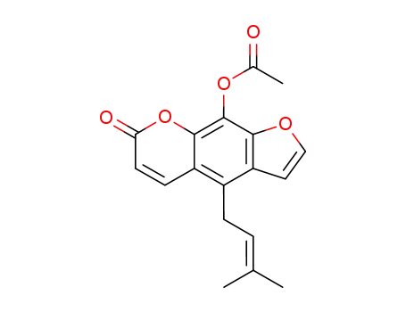 Molecular Structure of 65161-82-2 (7H-Furo[3,2-g][1]benzopyran-7-one,
9-(acetyloxy)-4-(3-methyl-2-butenyl)-)