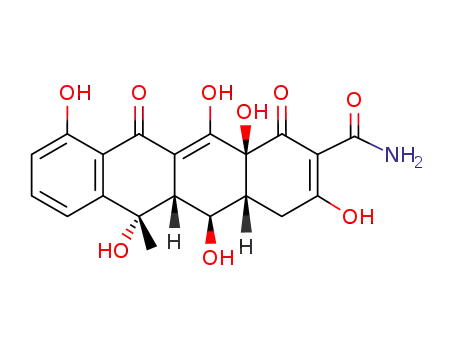 Molecular Structure of 4495-20-9 (2-Naphthacenecarboxamide,1,4,4a,5,5a,6,11,12a-octahydro-3,5,6,10,12,12a-hexahydroxy-6-methyl-1,11-dioxo-,(4aR,5R,5aR,6S,12aS)-)