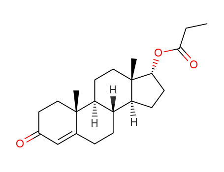 Molecular Structure of 58769-88-3 ((10,13-dimethyl-3-oxo-1,2,6,7,8,9,11,12,14,15,16,17-dodecahydrocyclopenta[a]phenanthren-17-yl) propanoate)