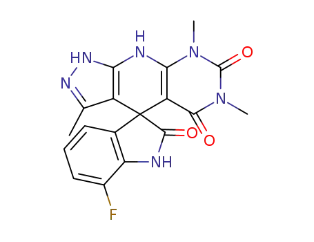7-fluoro-3',6',8'-trimethyl-1',9'-dihydrospiro[indoline-3,4'-pyrazolo[4',3':5,6]pyrido[2,3-d]pyrimidine]-2,5',7'(6'H,8'H)-trione