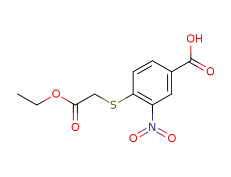Molecular Structure of 204863-51-4 (Benzoic acid, 4-[(2-ethoxy-2-oxoethyl)thio]-3-nitro-)