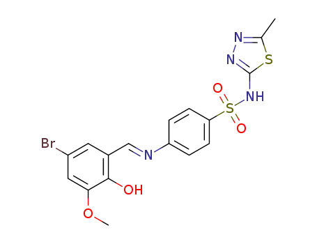 (E)-4-((5-bromo-2-hydroxy-3-methoxy benzylidene)amino)-N-(5-methyl-1,3,4-thiadiazol-2-yl)benzenesulfonamide