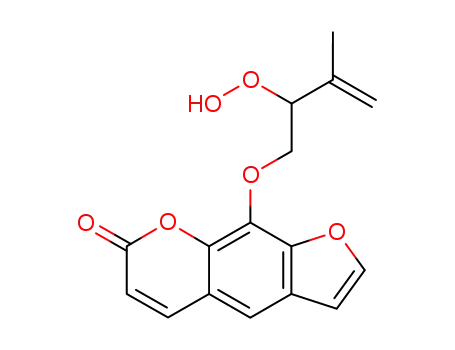 Molecular Structure of 135366-51-7 (9-((2-hydroperoxy-3-methyl-3-butenyl)oxy)-7H-furo(3,2-g)(1)benzopyran-7-one)
