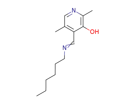 Molecular Structure of 128669-12-5 (3-Pyridinol, 4-[(hexylimino)methyl]-2,5-dimethyl-)