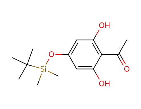 Molecular Structure of 139140-13-9 (Ethanone,
1-[4-[[(1,1-dimethylethyl)dimethylsilyl]oxy]-2,6-dihydroxyphenyl]-)