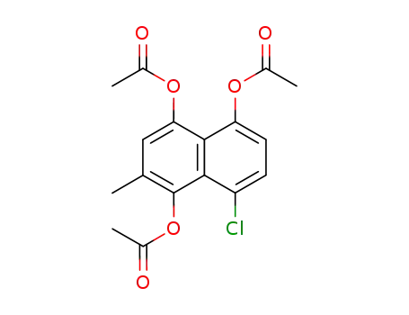 Molecular Structure of 89475-06-9 (1,4,5-Naphthalenetriol, 8-chloro-2-methyl-, triacetate)