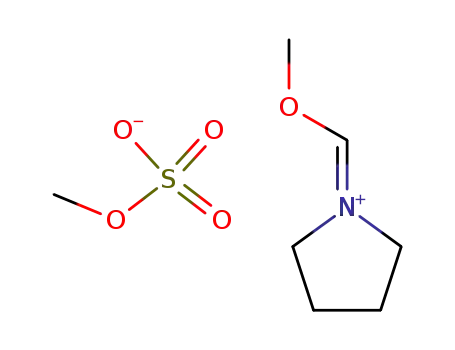 Molecular Structure of 73722-93-7 (Pyrrolidinium, 1-(methoxymethylene)-, methyl sulfate)