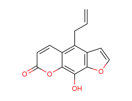 Molecular Structure of 65161-79-7 (7H-Furo[3,2-g][1]benzopyran-7-one, 9-hydroxy-4-(2-propenyl)-)
