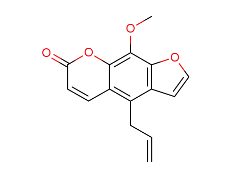 Molecular Structure of 65161-80-0 (7H-Furo[3,2-g][1]benzopyran-7-one, 9-methoxy-4-(2-propenyl)-)