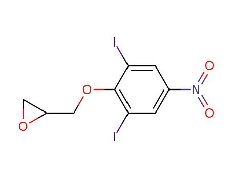 Molecular Structure of 95646-27-8 (Oxirane, [(2,6-diiodo-4-nitrophenoxy)methyl]-)