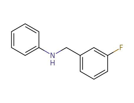 Molecular Structure of 83444-26-2 (N-(3-Fluorobenzyl)aniline, 97%)